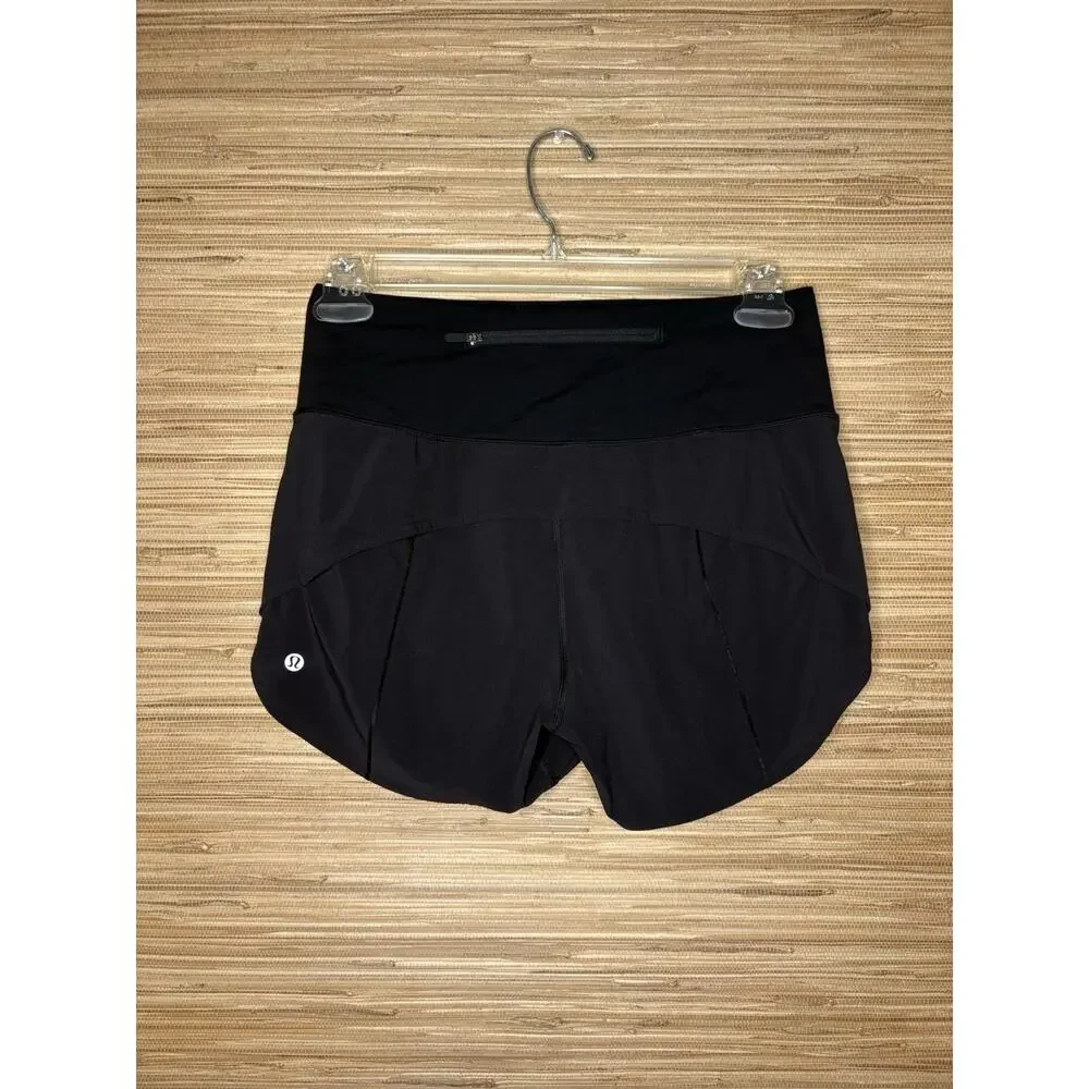 Lululemon Speed Up Lined Running Shorts Black 4” Inseam Sz 6 Tall